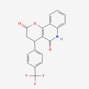 molecular formula C19H12F3NO3 B5498727 4-[4-(trifluoromethyl)phenyl]-4,6-dihydro-2H-pyrano[3,2-c]quinoline-2,5(3H)-dione 