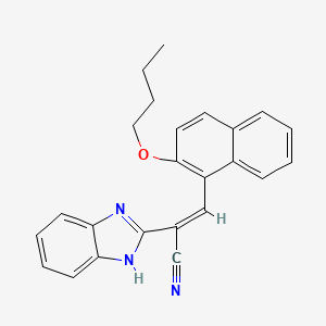 molecular formula C24H21N3O B5498734 2-(1H-benzimidazol-2-yl)-3-(2-butoxy-1-naphthyl)acrylonitrile 