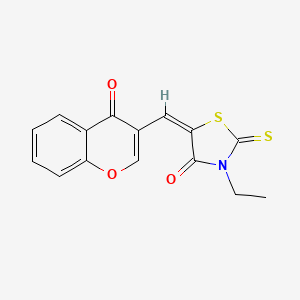 molecular formula C15H11NO3S2 B5498740 3-ethyl-5-[(4-oxo-4H-chromen-3-yl)methylene]-2-thioxo-1,3-thiazolidin-4-one 