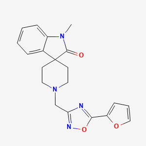 molecular formula C20H20N4O3 B5498749 1'-{[5-(2-furyl)-1,2,4-oxadiazol-3-yl]methyl}-1-methylspiro[indole-3,4'-piperidin]-2(1H)-one 