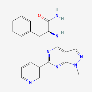 molecular formula C20H19N7O B5498761 N-[1-methyl-6-(3-pyridinyl)-1H-pyrazolo[3,4-d]pyrimidin-4-yl]-L-phenylalaninamide 