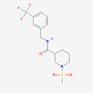 molecular formula C15H19F3N2O3S B5498772 1-(methylsulfonyl)-N-[3-(trifluoromethyl)benzyl]-3-piperidinecarboxamide 