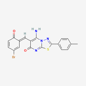 molecular formula C19H13BrN4O2S B5498786 6-(5-bromo-2-hydroxybenzylidene)-5-imino-2-(4-methylphenyl)-5,6-dihydro-7H-[1,3,4]thiadiazolo[3,2-a]pyrimidin-7-one 