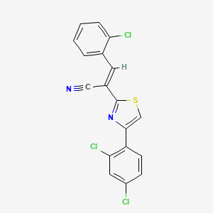 molecular formula C18H9Cl3N2S B5498800 3-(2-chlorophenyl)-2-[4-(2,4-dichlorophenyl)-1,3-thiazol-2-yl]acrylonitrile 