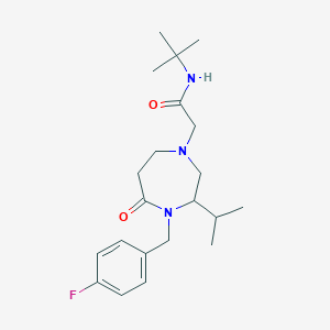 molecular formula C21H32FN3O2 B5498815 N-(tert-butyl)-2-[4-(4-fluorobenzyl)-3-isopropyl-5-oxo-1,4-diazepan-1-yl]acetamide 