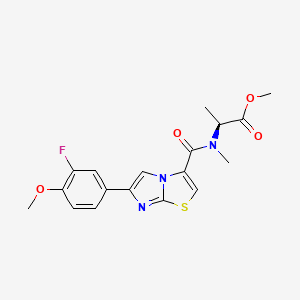 molecular formula C18H18FN3O4S B5498819 methyl N-{[6-(3-fluoro-4-methoxyphenyl)imidazo[2,1-b][1,3]thiazol-3-yl]carbonyl}-N-methyl-L-alaninate 