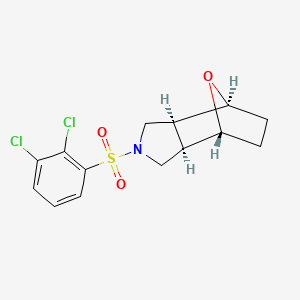 molecular formula C14H15Cl2NO3S B5498822 (1R*,2R*,6S*,7S*)-4-[(2,3-dichlorophenyl)sulfonyl]-10-oxa-4-azatricyclo[5.2.1.0~2,6~]decane 