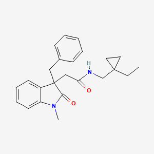 molecular formula C24H28N2O2 B5498837 2-(3-benzyl-1-methyl-2-oxo-2,3-dihydro-1H-indol-3-yl)-N-[(1-ethylcyclopropyl)methyl]acetamide 