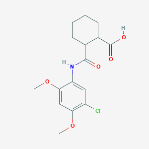 molecular formula C16H20ClNO5 B5498842 2-{[(5-chloro-2,4-dimethoxyphenyl)amino]carbonyl}cyclohexanecarboxylic acid 