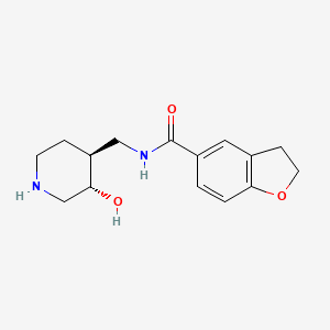 molecular formula C15H20N2O3 B5498855 N-{[(3S*,4S*)-3-hydroxypiperidin-4-yl]methyl}-2,3-dihydro-1-benzofuran-5-carboxamide 