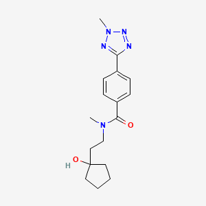 molecular formula C17H23N5O2 B5498877 N-[2-(1-hydroxycyclopentyl)ethyl]-N-methyl-4-(2-methyl-2H-tetrazol-5-yl)benzamide 