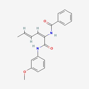 molecular formula C20H20N2O3 B5498890 N-(1-{[(3-methoxyphenyl)amino]carbonyl}-1,3-pentadien-1-yl)benzamide 