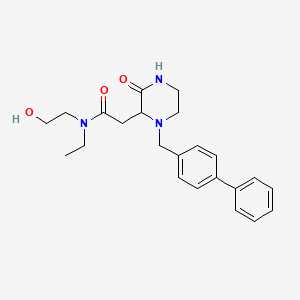 molecular formula C23H29N3O3 B5498908 2-[1-(4-biphenylylmethyl)-3-oxo-2-piperazinyl]-N-ethyl-N-(2-hydroxyethyl)acetamide 