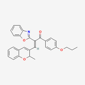 molecular formula C29H25NO4 B5498916 2-(1,3-benzoxazol-2-yl)-3-(2-methyl-2H-chromen-3-yl)-1-(4-propoxyphenyl)-2-propen-1-one 