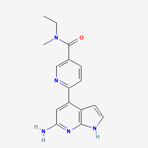 molecular formula C16H17N5O B5498927 6-(6-amino-1H-pyrrolo[2,3-b]pyridin-4-yl)-N-ethyl-N-methylnicotinamide 