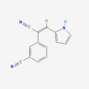 molecular formula C14H9N3 B5498933 3-[1-cyano-2-(1H-pyrrol-2-yl)vinyl]benzonitrile 