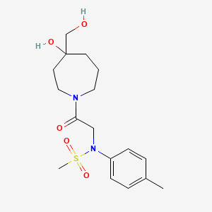 molecular formula C17H26N2O5S B5498947 N-{2-[4-hydroxy-4-(hydroxymethyl)-1-azepanyl]-2-oxoethyl}-N-(4-methylphenyl)methanesulfonamide 