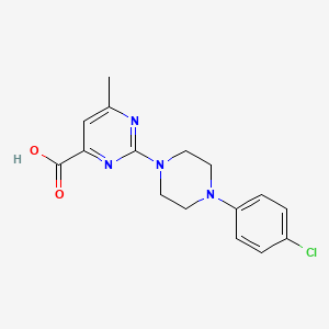 2-[4-(4-chlorophenyl)-1-piperazinyl]-6-methyl-4-pyrimidinecarboxylic acid