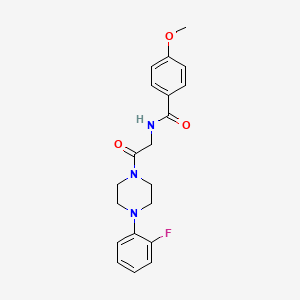 molecular formula C20H22FN3O3 B5498974 N-{2-[4-(2-fluorophenyl)-1-piperazinyl]-2-oxoethyl}-4-methoxybenzamide 