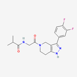 molecular formula C18H20F2N4O2 B5498989 N-{2-[3-(3,4-difluorophenyl)-1,4,6,7-tetrahydro-5H-pyrazolo[4,3-c]pyridin-5-yl]-2-oxoethyl}-2-methylpropanamide 