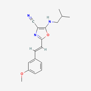 5-(isobutylamino)-2-[2-(3-methoxyphenyl)vinyl]-1,3-oxazole-4-carbonitrile