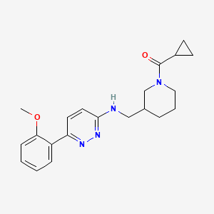 molecular formula C21H26N4O2 B5499001 N-{[1-(cyclopropylcarbonyl)piperidin-3-yl]methyl}-6-(2-methoxyphenyl)pyridazin-3-amine 