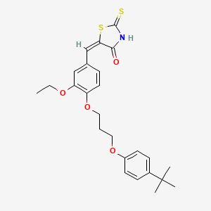 molecular formula C25H29NO4S2 B5499006 5-{4-[3-(4-tert-butylphenoxy)propoxy]-3-ethoxybenzylidene}-2-thioxo-1,3-thiazolidin-4-one 