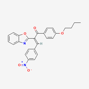 molecular formula C26H22N2O5 B5499014 2-(1,3-benzoxazol-2-yl)-1-(4-butoxyphenyl)-3-(4-nitrophenyl)-2-propen-1-one 