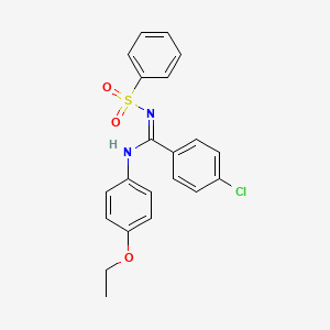 molecular formula C21H19ClN2O3S B5499030 4-chloro-N-(4-ethoxyphenyl)-N'-(phenylsulfonyl)benzenecarboximidamide 