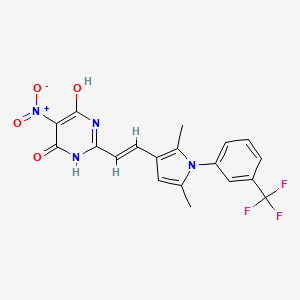molecular formula C19H15F3N4O4 B5499034 2-(2-{2,5-dimethyl-1-[3-(trifluoromethyl)phenyl]-1H-pyrrol-3-yl}vinyl)-6-hydroxy-5-nitro-4(3H)-pyrimidinone 
