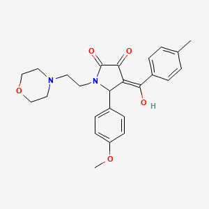 molecular formula C25H28N2O5 B5499058 3-hydroxy-5-(4-methoxyphenyl)-4-(4-methylbenzoyl)-1-[2-(4-morpholinyl)ethyl]-1,5-dihydro-2H-pyrrol-2-one 