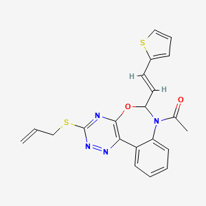 molecular formula C21H18N4O2S2 B5499081 7-acetyl-3-(allylthio)-6-[2-(2-thienyl)vinyl]-6,7-dihydro[1,2,4]triazino[5,6-d][3,1]benzoxazepine 