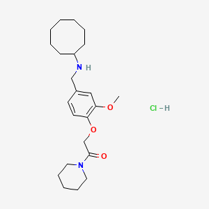 molecular formula C23H37ClN2O3 B5499115 N-{3-methoxy-4-[2-oxo-2-(1-piperidinyl)ethoxy]benzyl}cyclooctanamine hydrochloride 