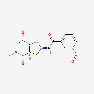 3-acetyl-N-[(7S,8aS)-2-methyl-1,4-dioxooctahydropyrrolo[1,2-a]pyrazin-7-yl]benzamide