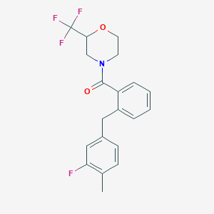 molecular formula C20H19F4NO2 B5499169 4-[2-(3-fluoro-4-methylbenzyl)benzoyl]-2-(trifluoromethyl)morpholine 