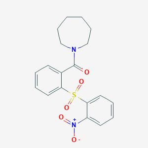 molecular formula C19H20N2O5S B5499174 1-{2-[(2-nitrophenyl)sulfonyl]benzoyl}azepane 