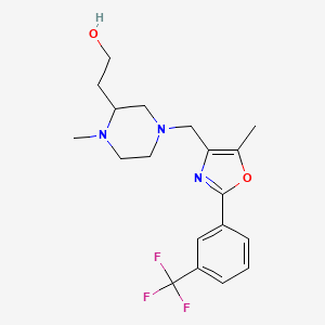 molecular formula C19H24F3N3O2 B5499198 2-[1-methyl-4-({5-methyl-2-[3-(trifluoromethyl)phenyl]-1,3-oxazol-4-yl}methyl)piperazin-2-yl]ethanol 