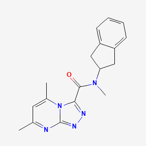 molecular formula C18H19N5O B5499209 N-(2,3-dihydro-1H-inden-2-yl)-N,5,7-trimethyl[1,2,4]triazolo[4,3-a]pyrimidine-3-carboxamide 