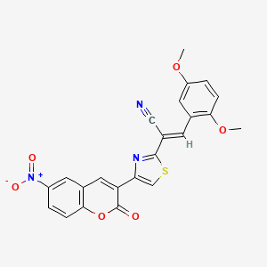 3-(2,5-dimethoxyphenyl)-2-[4-(6-nitro-2-oxo-2H-chromen-3-yl)-1,3-thiazol-2-yl]acrylonitrile