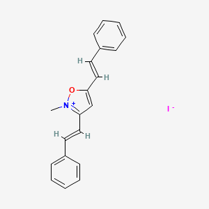 2-methyl-3,5-bis(2-phenylvinyl)isoxazol-2-ium iodide