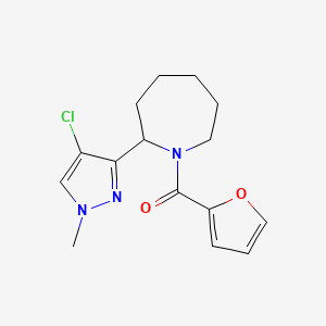 molecular formula C15H18ClN3O2 B5499260 2-(4-chloro-1-methyl-1H-pyrazol-3-yl)-1-(2-furoyl)azepane 