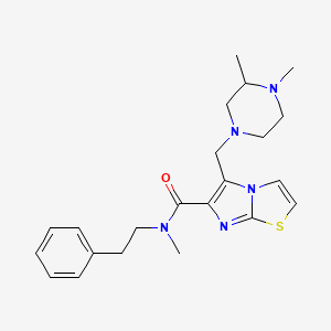 molecular formula C22H29N5OS B5499261 5-[(3,4-dimethylpiperazin-1-yl)methyl]-N-methyl-N-(2-phenylethyl)imidazo[2,1-b][1,3]thiazole-6-carboxamide 