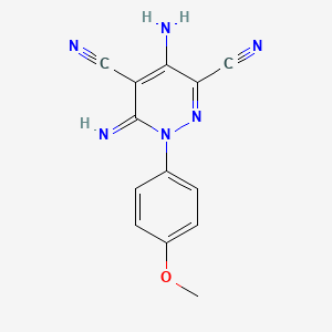 molecular formula C13H10N6O B5499273 4-amino-6-imino-1-(4-methoxyphenyl)-1,6-dihydropyridazine-3,5-dicarbonitrile 