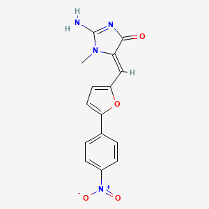 molecular formula C15H12N4O4 B5499283 2-imino-1-methyl-5-{[5-(4-nitrophenyl)-2-furyl]methylene}-4-imidazolidinone 