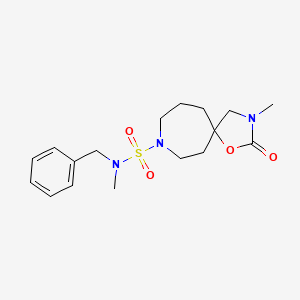 molecular formula C17H25N3O4S B5499308 N-benzyl-N,3-dimethyl-2-oxo-1-oxa-3,8-diazaspiro[4.6]undecane-8-sulfonamide 