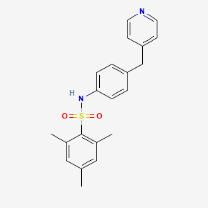 molecular formula C21H22N2O2S B5499313 2,4,6-trimethyl-N-[4-(4-pyridinylmethyl)phenyl]benzenesulfonamide 