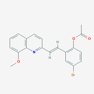 molecular formula C20H16BrNO3 B5499317 4-bromo-2-[2-(8-methoxy-2-quinolinyl)vinyl]phenyl acetate 