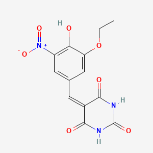 molecular formula C13H11N3O7 B5499320 5-(3-ethoxy-4-hydroxy-5-nitrobenzylidene)-2,4,6(1H,3H,5H)-pyrimidinetrione 