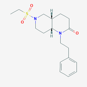 molecular formula C18H26N2O3S B5499322 (4aS*,8aR*)-6-(ethylsulfonyl)-1-(2-phenylethyl)octahydro-1,6-naphthyridin-2(1H)-one 