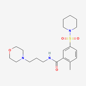 molecular formula C20H31N3O4S B5499351 2-methyl-N-[3-(4-morpholinyl)propyl]-5-(1-piperidinylsulfonyl)benzamide 